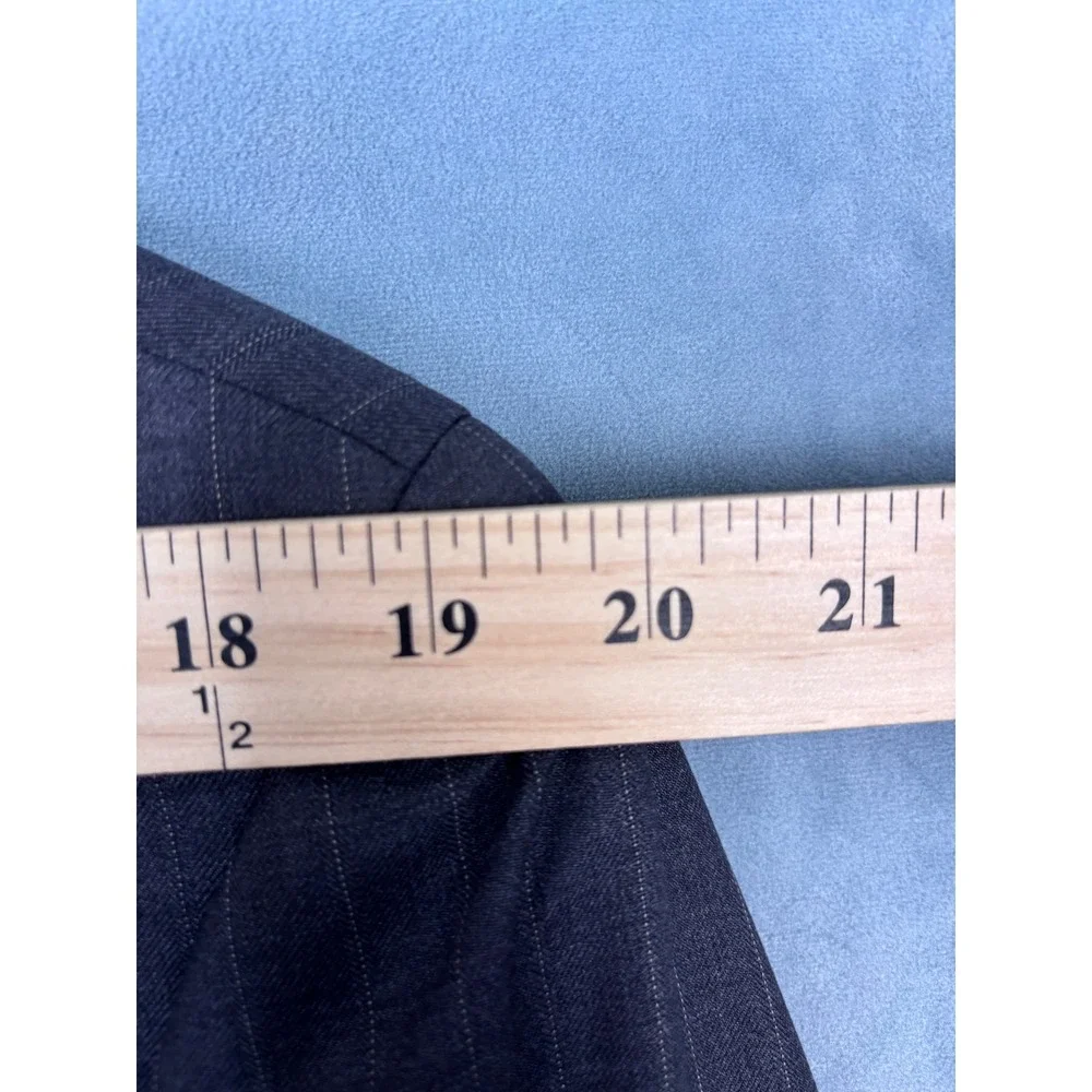 Ralph Lauren Mens Pinstripe Blazer Gray Wool 3 Button Sport Coat